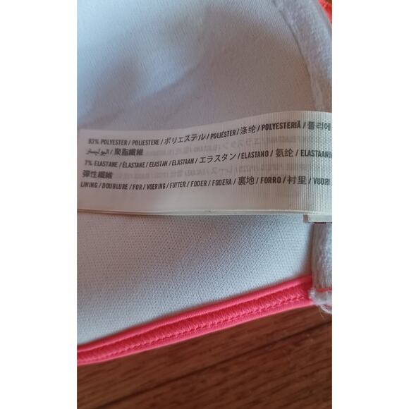 Hollister Bikini Top Fluorescent Orange Women's Small Lace Overlay Halter Tie - Picture 7 of 9